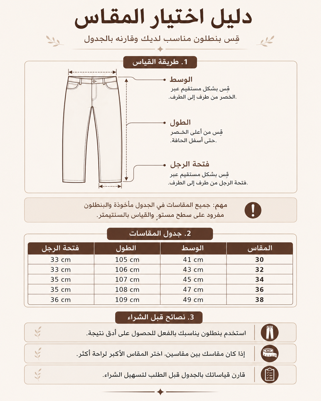 Right size measurement guide
