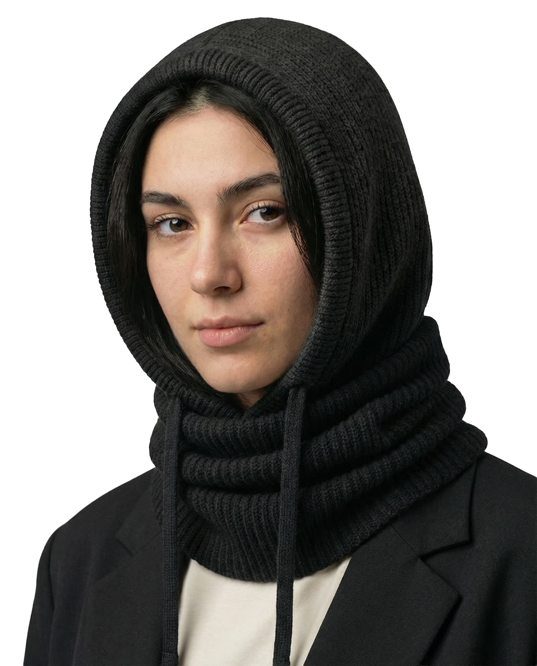 Meloura Black Knit Balaclava