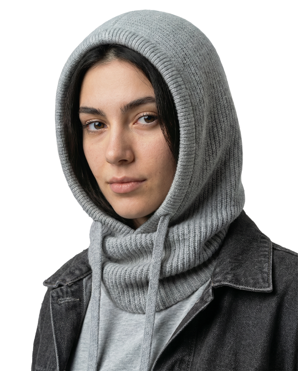 Meloura Grey Knit Balaclava