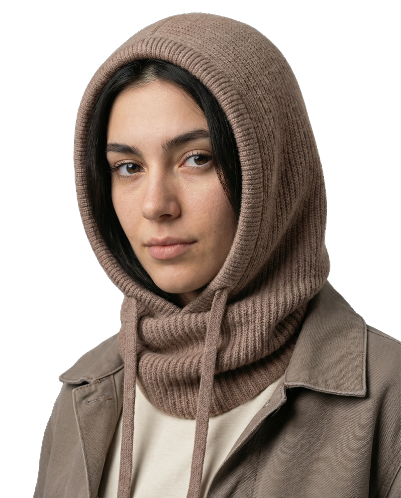 Meloura Brown Knit Balaclava