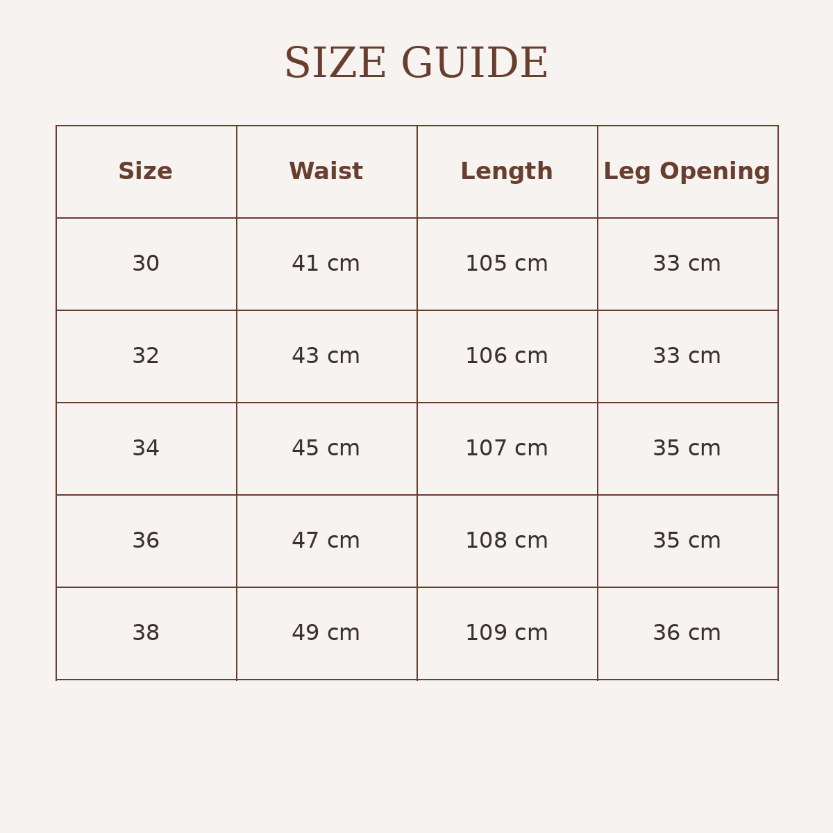 Size guide